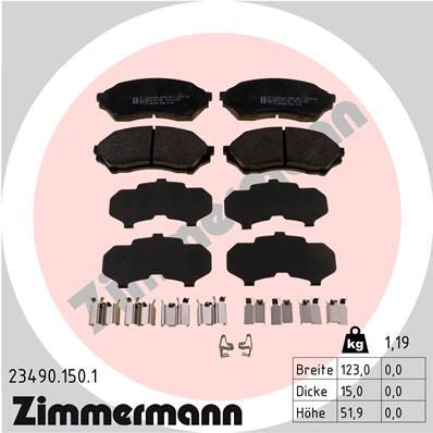 ZIMMERMANN 23490.150.1 Brake Pad Set, disc brake