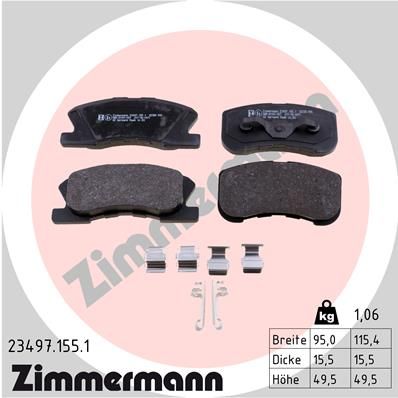 Brake Pad Set, disc brake ZIMMERMANN 23497.155.1