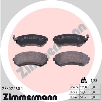 ZIMMERMANN 23502.160.1 Brake Pad Set, disc brake