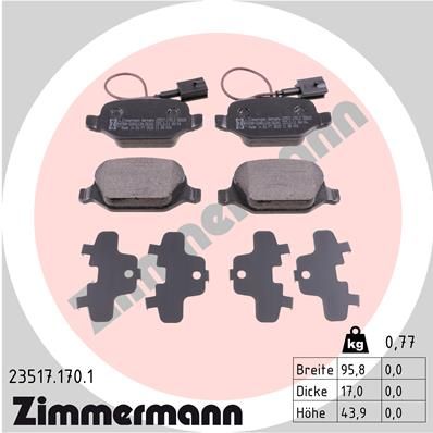 ZIMMERMANN 23517.170.1 Brake Pad Set, disc brake