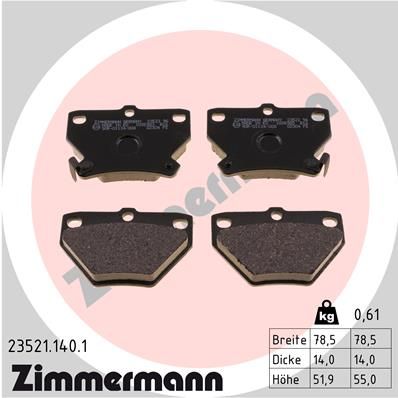 ZIMMERMANN 23521.140.1 Brake Pad Set, disc brake