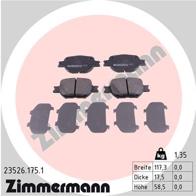 ZIMMERMANN 23526.175.1 Brake Pad Set, disc brake