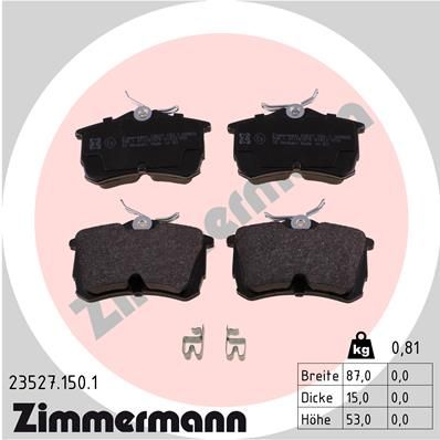 ZIMMERMANN 23527.150.1 Brake Pad Set, disc brake