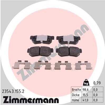 Brake Pad Set, disc brake ZIMMERMANN 23543.155.2