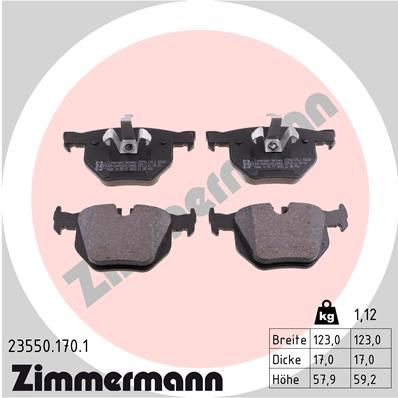 ZIMMERMANN 23550.170.1 Brake Pad Set, disc brake