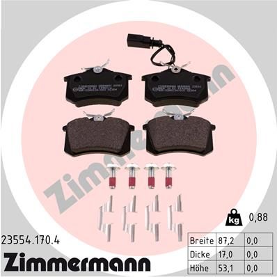 ZIMMERMANN 23554.170.4 Brake Pad Set, disc brake