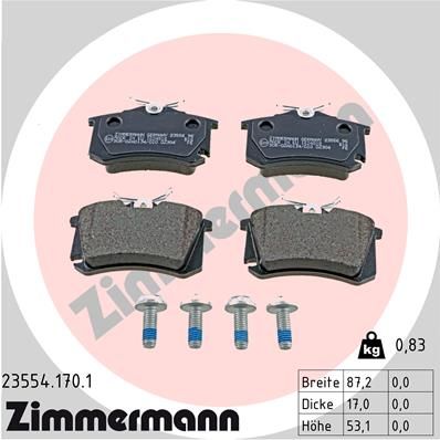 Brake Pad Set, disc brake ZIMMERMANN 23554.170.1