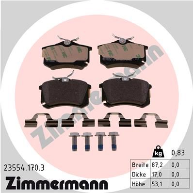 ZIMMERMANN 23554.170.3 Brake Pad Set, disc brake
