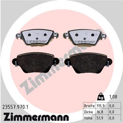 Brake Pad Set, disc brake ZIMMERMANN 23557.970.1