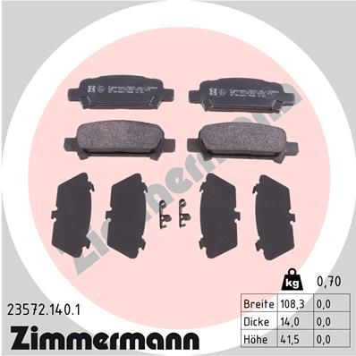 ZIMMERMANN 23572.140.1 Brake Pad Set, disc brake