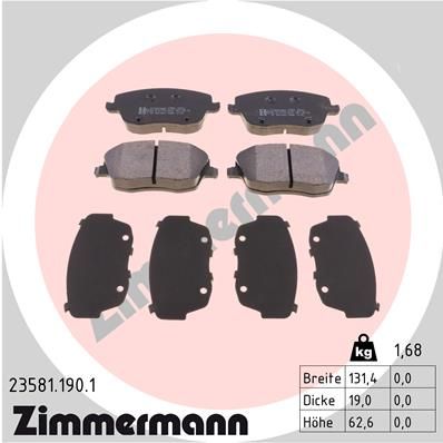 ZIMMERMANN 23581.190.1 Brake Pad Set, disc brake