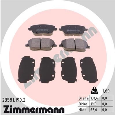 ZIMMERMANN 23581.190.2 Brake Pad Set, disc brake