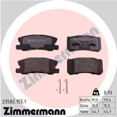 ZIMMERMANN 23582.155.1 Brake Pad Set, disc brake