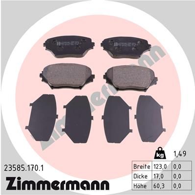 ZIMMERMANN 23585.170.1 Brake Pad Set, disc brake