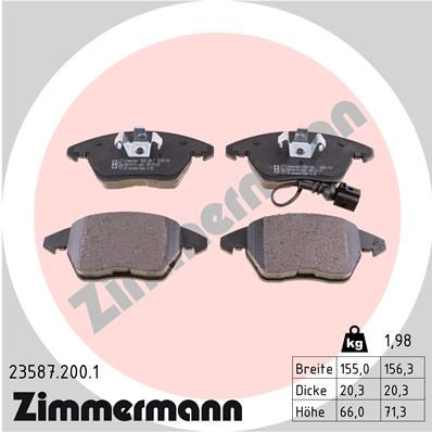 ZIMMERMANN 23587.200.1 Brake Pad Set, disc brake