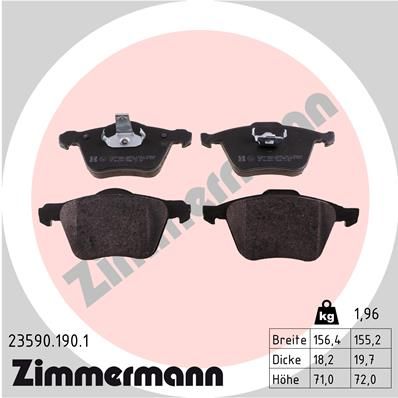 ZIMMERMANN 23590.190.1 Brake Pad Set, disc brake