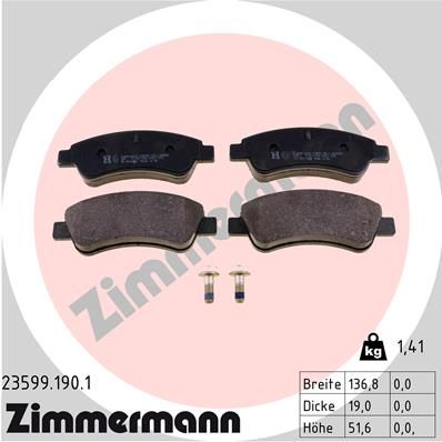 Brake Pad Set, disc brake ZIMMERMANN 23599.190.1