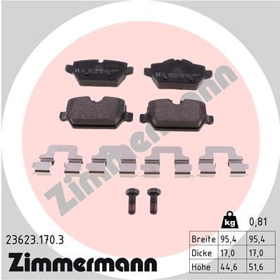 ZIMMERMANN 23623.170.3 Brake Pad Set, disc brake