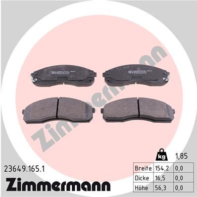Brake Pad Set, disc brake ZIMMERMANN 23649.165.1