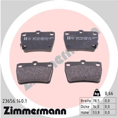 Brake Pad Set, disc brake ZIMMERMANN 23656.140.1
