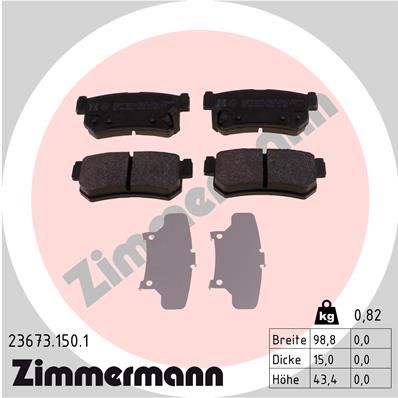 ZIMMERMANN 23673.150.1 Brake Pad Set, disc brake