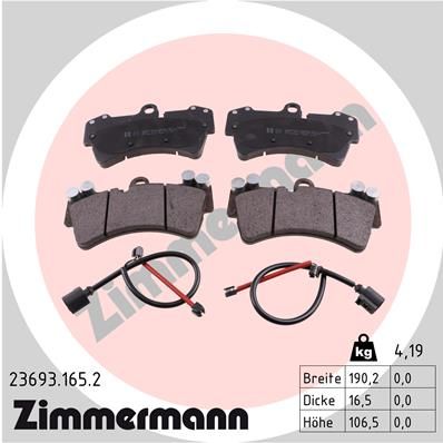 Brake Pad Set, disc brake ZIMMERMANN 23693.165.2