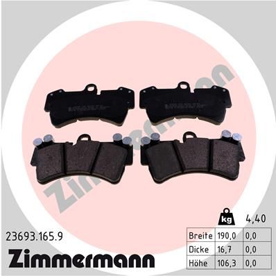 ZIMMERMANN 23693.165.9 Brake Pad Set, disc brake
