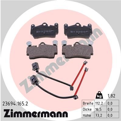 ZIMMERMANN 23694.165.2 Brake Pad Set, disc brake