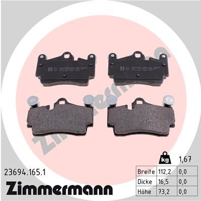 ZIMMERMANN 23694.165.1 Brake Pad Set, disc brake