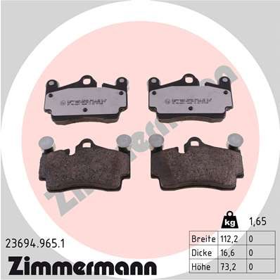 ZIMMERMANN 23694.965.1 Brake Pad Set, disc brake