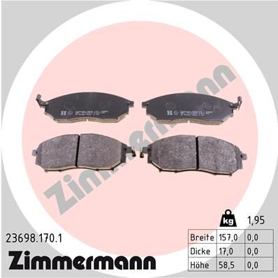 ZIMMERMANN 23698.170.1 Brake Pad Set, disc brake