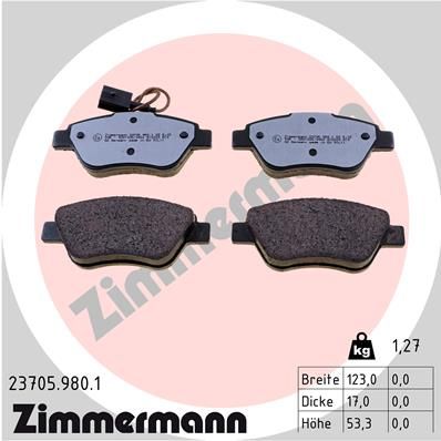 ZIMMERMANN 23705.980.1 Brake Pad Set, disc brake