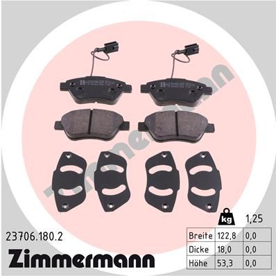Brake Pad Set, disc brake ZIMMERMANN 23706.180.2