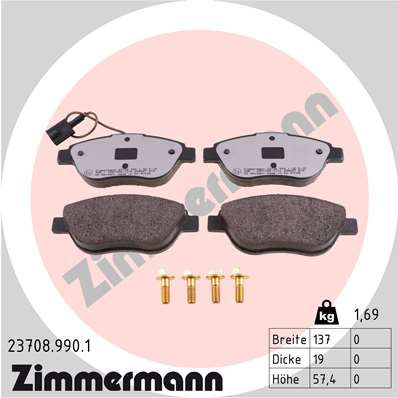 ZIMMERMANN 23708.990.1 Brake Pad Set, disc brake