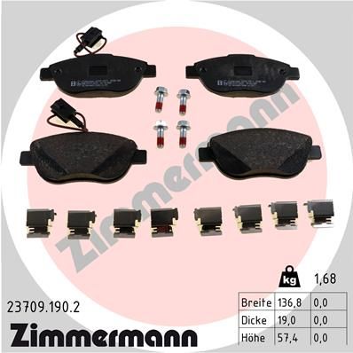 ZIMMERMANN 23709.190.2 Brake Pad Set, disc brake
