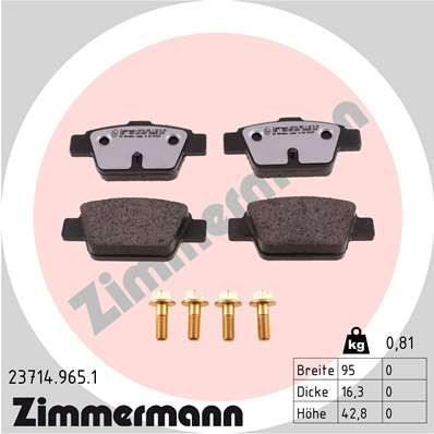 ZIMMERMANN 23714.965.1 Brake Pad Set, disc brake