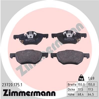 ZIMMERMANN 23720.175.1 Brake Pad Set, disc brake