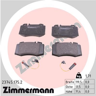 Brake Pad Set, disc brake ZIMMERMANN 23745.175.2