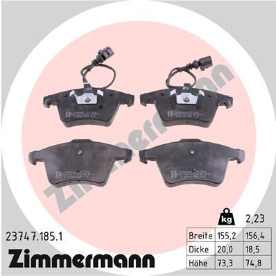 ZIMMERMANN 23747.185.1 Brake Pad Set, disc brake
