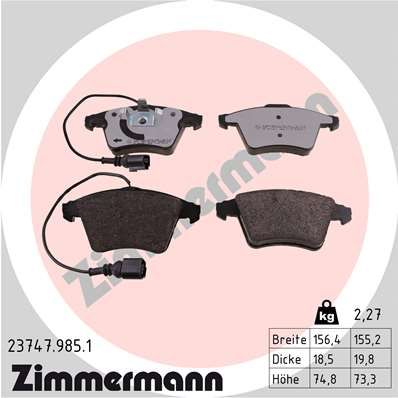 ZIMMERMANN 23747.985.1 Brake Pad Set, disc brake