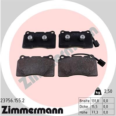 ZIMMERMANN 23756.155.2 Brake Pad Set, disc brake