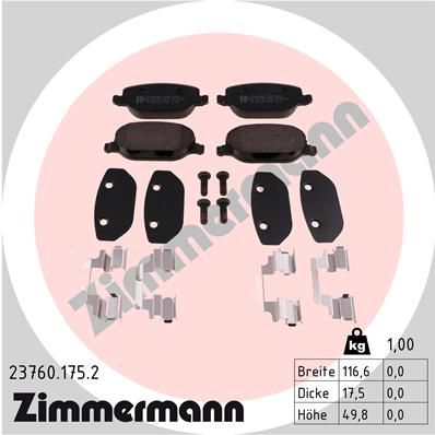 Brake Pad Set, disc brake ZIMMERMANN 23760.175.2