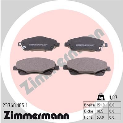 Brake Pad Set, disc brake ZIMMERMANN 23768.185.1