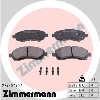 ZIMMERMANN 23780.170.1 Brake Pad Set, disc brake