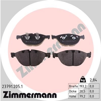 ZIMMERMANN 23791.205.1 Brake Pad Set, disc brake