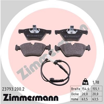 Brake Pad Set, disc brake ZIMMERMANN 23793.200.2
