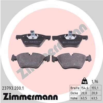 ZIMMERMANN 23793.200.1 Brake Pad Set, disc brake