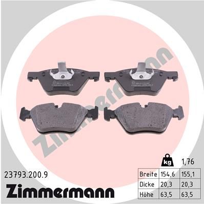 ZIMMERMANN 23793.200.9 Brake Pad Set, disc brake