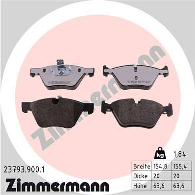 ZIMMERMANN 23793.900.1 Brake Pad Set, disc brake