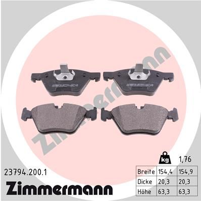 Brake Pad Set, disc brake ZIMMERMANN 23794.200.1